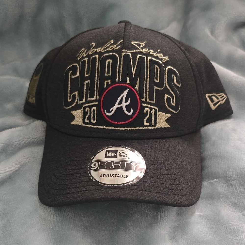 New Era 2021 World Series Champs Atlanta Braves Sports Cap - Black and Gold